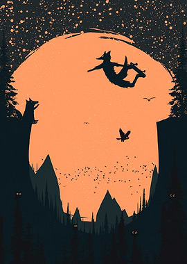Orange Moon and Skater Fox
