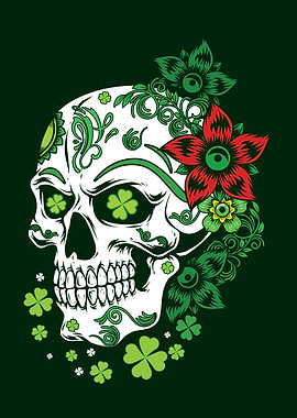 St Patricks Day Skull
