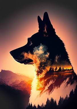 German Shepherd Retro