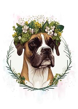 Watercolor Boxer Dog Art