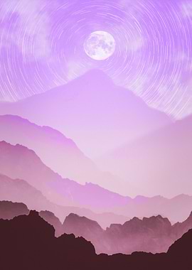 Full moon mystic mountain