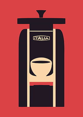 Old Coffee Machine Poster