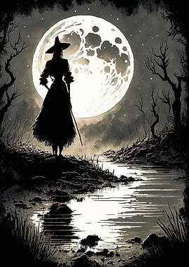 Witch And A Full Moon