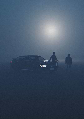 Two men alone at night