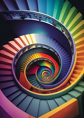 Colorful Spiral Staircase