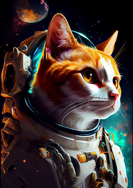 astronaut space cat