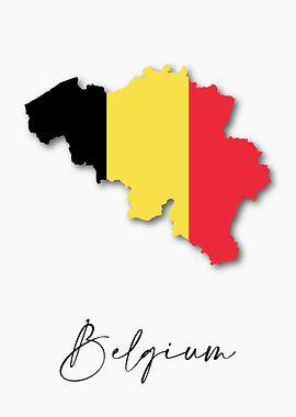 Belgium Country Map Flag
