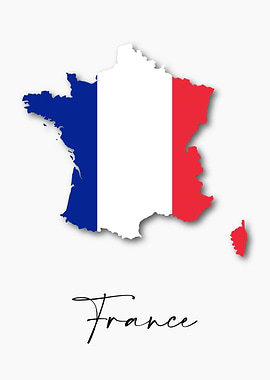 France Country Map Flag