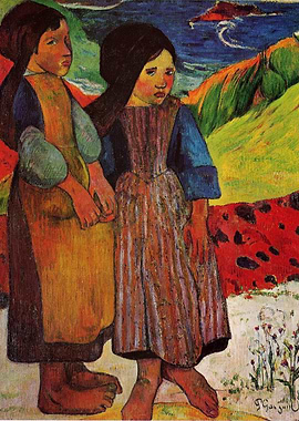 Breton girls by the sea
