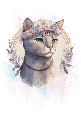Watercolor Shorthair Cat