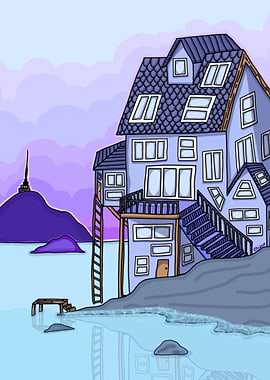 Maison au bord dun lac