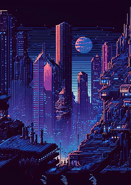 80s Neon City Cyberpunk