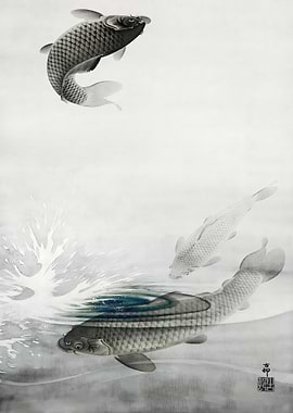 Ukiyo e Three Carps