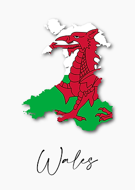 Wales Country Map Flag