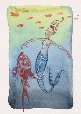 Mermaid and tribal fish