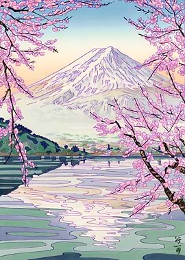 Ukiyo e Kawaguchi River