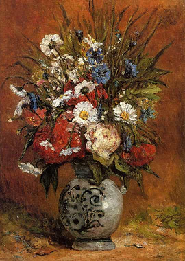 daisies and peonies in vas