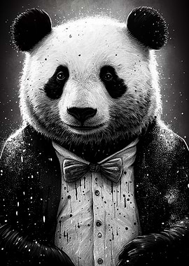 Panda Smoking Drawing