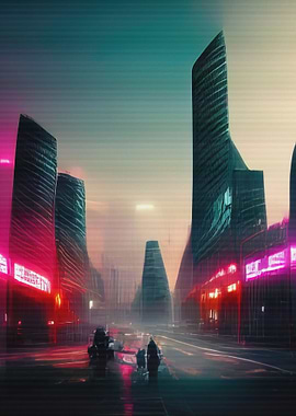80s Neon City Cyberpunk