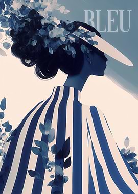 Blooming in Blue Stripes