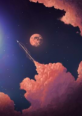 The moon shines bright