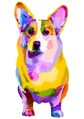 Colorful corgi dog