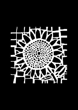 Sunflower Mosaic White