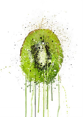 Watercolor Kiwi Fruit