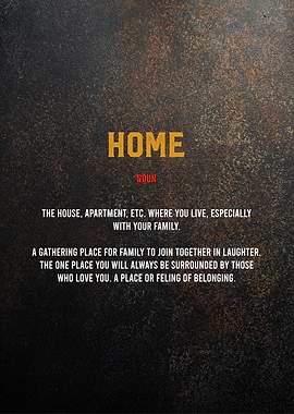 home definition text art