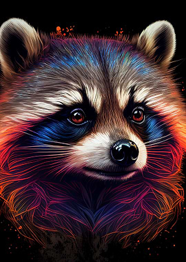Raccoon Colorful