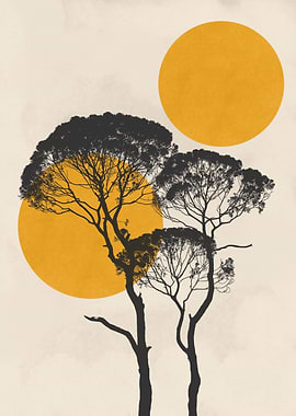 Minimal sun and tree