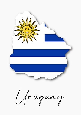 Uruguay Country Map Flag
