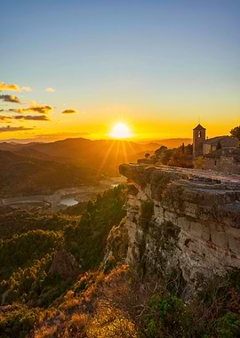 Sunset mountain village