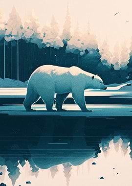 Polar Bear in the forest