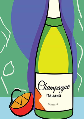 Colorful Champagne Poster