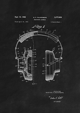 Retro Headphones Blueprint