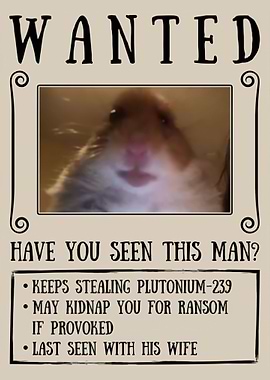 Funny WantedHamster Poster