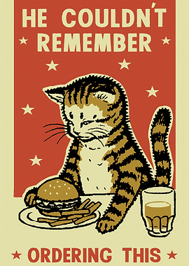 Funny Vintage Cat Poster