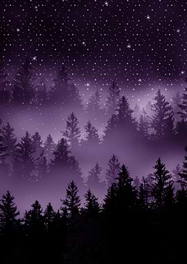 Purple Forest Galaxy Dream