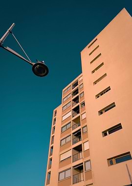 Orange building sunset