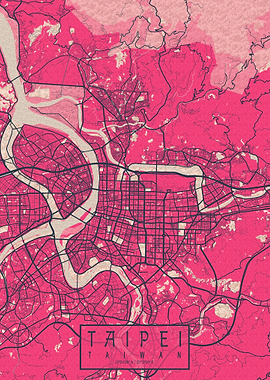 Taipei City Map Blossom