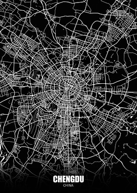 Chendu China Dark Map