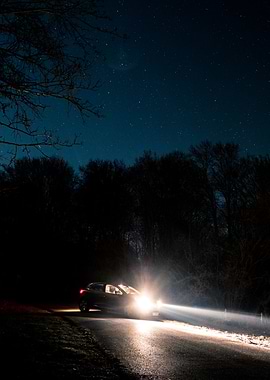 Car under the stars