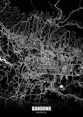 Bandung Indonesia Dark Map