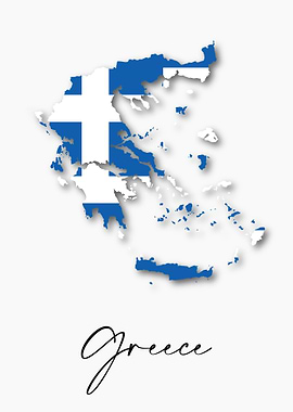 Greece Country Map Flag