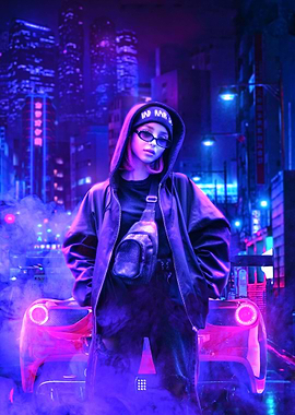 Neon Cyberpunk Girl