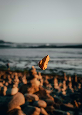 Mid Air Rock on Beach