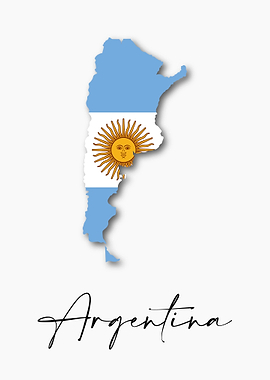 Argentina Country Map Flag