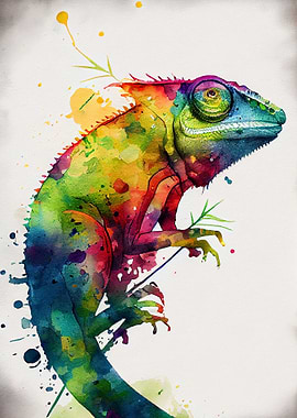 Chameleon Watercolor