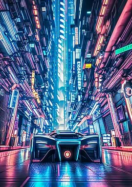 futuristic car neo tokyo
